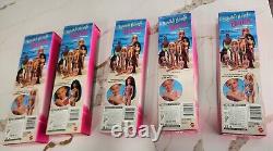 FIVE! Vintage Mattel 1995 Sparkle Beach Barbies! NEW! Super cute