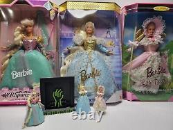 Fairy tale Barbie lot of 6 vintage in box 1990s. + 3 matching ornaments