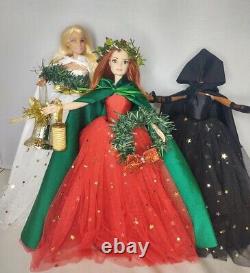 Ghost of Christmas Carol Scrooge book Barbie doll OOAK Holiday Decor Set Lot