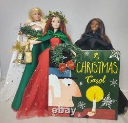 Ghost of Christmas Carol Scrooge book Barbie doll OOAK Holiday Decor Set Lot