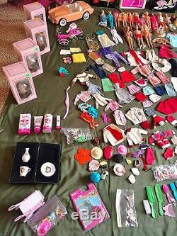 Giant Vintage Barbie Lot House Car Tea Set Clothing Accessories Cases Avon