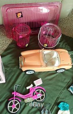 Giant Vintage Barbie Lot House Car Tea Set Clothing Accessories Cases Avon