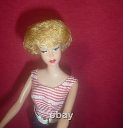Gorgeous Blonde Bubblecut Doll & Cruise Stripes Vintage Barbie Clothes Mint Lips