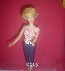 Gorgeous Blonde Bubblecut Doll & Cruise Stripes Vintage Barbie Clothes Mint Lips