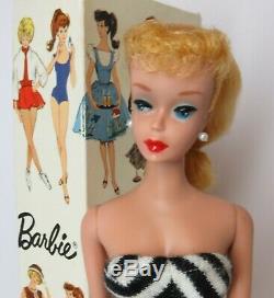 Gorgeous Near Mint #5 Blonde Ponytail in BOX 1961 Barbie Vintage NMIB