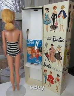 Gorgeous Near Mint #5 Blonde Ponytail in BOX 1961 Barbie Vintage NMIB