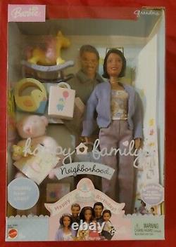 Grandpa Doll Grandma Doll Happy Family Barbie Doll Ken African American NRFB AA