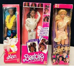 HUGE 1980's BARBIE DOLL (9) COLLECTION NIB LOT Superstars, VRHTF, & PINK LABEL