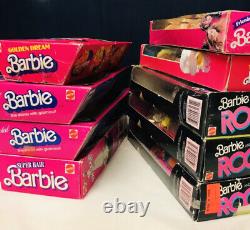 HUGE 1980's BARBIE DOLL (9) COLLECTION NIB LOT Superstars, VRHTF, & PINK LABEL