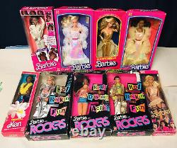 HUGE 1980's BARBIE DOLL (9) COLLECTION NIB LOT Superstars, VRHTF, & PINK LABEL