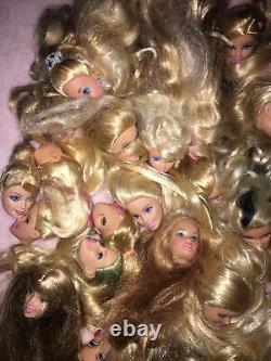 HUGE BARBIE DOLL HEAD LOT of 50 Barbie Doll Heads for OOAK CRAFTS Nice Lot G