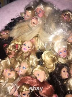 HUGE BARBIE DOLL HEAD LOT of 60 Barbie Doll Heads for OOAK CRAFTS Nice Lot H