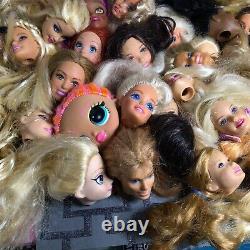 HUGE BARBIE DOLL & OTHERS HEAD LOT of 60 Barbie Doll Heads for OOAK CRAFTS