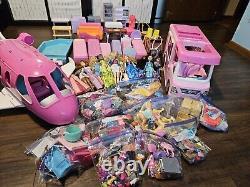 HUGE Barbie Doll & Disney Princesses Accessories Lot Rv &Airplane 500+ Pieces