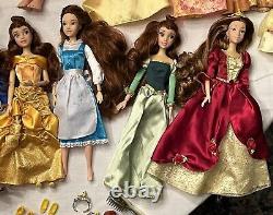 HUGE Disney Princess Beauty & The Beast Belle Barbie Doll Collection Lot AMAZING