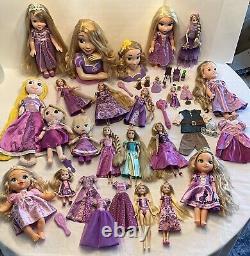HUGE Disney Princess Mattel Tangled Rapunzel Barbie Doll Collection Lot AMAZING