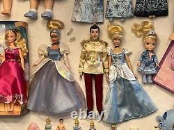 HUGE Disney Store Princess Cinderella Mattel Barbie Doll Collection Lot AMAZING