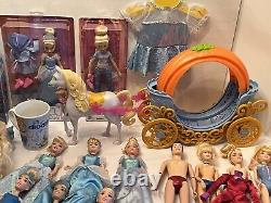 HUGE Disney Store Princess Cinderella Mattel Barbie Doll Collection Lot AMAZING