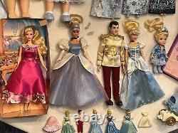 HUGE Disney Store Princess Cinderella Mattel Barbie Doll Collection Lot AMAZING