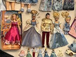 HUGE Disney Store Princess Cinderella Mattel Barbie Doll Collection Lot AMAZING