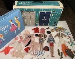 HUGE EARLY 1960s Barbie Dream House Lot Headband Barbie Midge Ken Original Owner