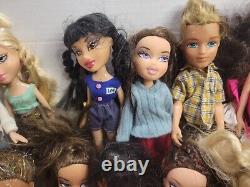 HUGE LOT OF 24 VINTAGE BRATZ GIRLS & BOYS DOLLS With CLOTHING, ACCESSORIES, SHOES