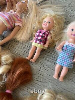 HUGE LOT OF 60 BARBIE DOLLS 90s & 2000s with MIXED CLOTHES Full Size & Kids/Teen