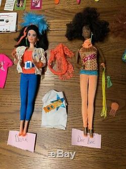 HUGE Lot 80s Barbie And the Rockers 6 Original Dolls Stage/Cafe Dress Up Clothes