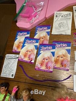 HUGE Lot 80s Barbie And the Rockers 6 Original Dolls Stage/Cafe Dress Up Clothes