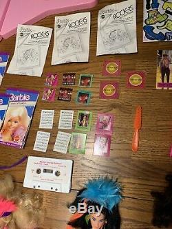 HUGE Lot 80s Barbie And the Rockers 6 Original Dolls Stage/Cafe Dress Up Clothes