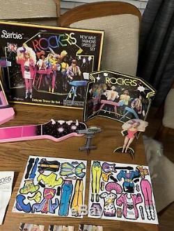 HUGE Lot 80s Barbie And the Rockers 6 Original Dolls Stage/Cafe Dress Up Clothes