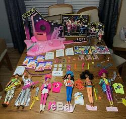 HUGE Lot 80s Barbie And the Rockers 6 Original Dolls Stage/Cafe Dress Up Clothes