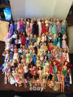 HUGE Mattel Barbie Dolls Disney Princess Vintage to Modern Mixed Lot of 80