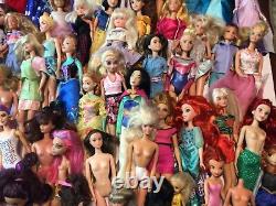 HUGE Mattel Barbie Dolls Disney Princess Vintage to Modern Mixed Lot of 80