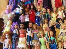 HUGE Mattel Barbie Dolls Disney Princess Vintage to Modern Mixed Lot of 80