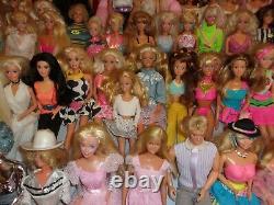 HUGE VTG 70s 80s & 90s DRESSED BARBIE KEN DOLL LOT OF 50 With DOLL HOUSE FURNITURE