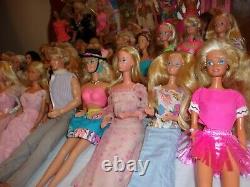 HUGE VTG 70s 80s & 90s DRESSED BARBIE KEN DOLL LOT OF 50 With DOLL HOUSE FURNITURE