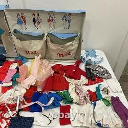 HUGE Vintage 1958 BARBIE and 1962 MIDGE Lot Case Clothes Wigs Accessories