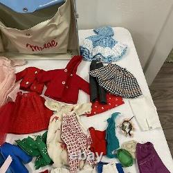 HUGE Vintage 1958 BARBIE and 1962 MIDGE Lot Case Clothes Wigs Accessories