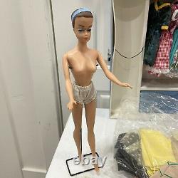 HUGE Vintage 1958 BARBIE and 1962 MIDGE Lot Case Clothes Wigs Accessories