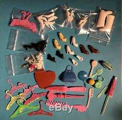 HUGE Vintage Barbie Doll Lot Clothes, Accessories and Case