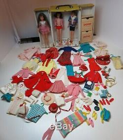 HUGE Vintage Barbie lot SKIPPER SCOOTER RICKY with case, 3 Dolls, Over 90 PIECES