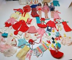 HUGE Vintage Barbie lot SKIPPER SCOOTER RICKY with case, 3 Dolls, Over 90 PIECES