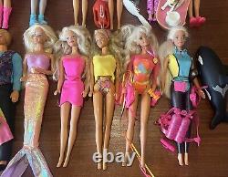 HUGE Vtg 80's/90's Mattel Barbie Ken Lot Baywatch Kira Rollerblade Clothes House