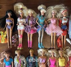 HUGE Vtg 80's/90's Mattel Barbie Ken Lot Baywatch Kira Rollerblade Clothes House