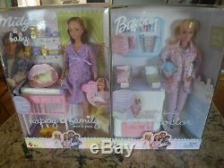Happy Family Barbie Doll PREGNANT MIDGE withBaby & DOCTOR BARBIE 2 Sets NRFB