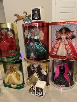 Happy Holidays Barbie Doll Collector 1988-2000 & 6 Matching &ornaments