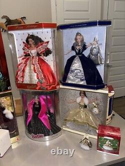 Happy Holidays Barbie Doll Collector 1988-2000 & 6 Matching &ornaments