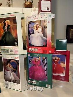 Happy Holidays Barbie Doll Collector 1988-2000 & 6 Matching &ornaments