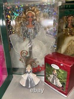 Happy Holidays Barbie Doll Collector 1988-2000 & 6 Matching &ornaments